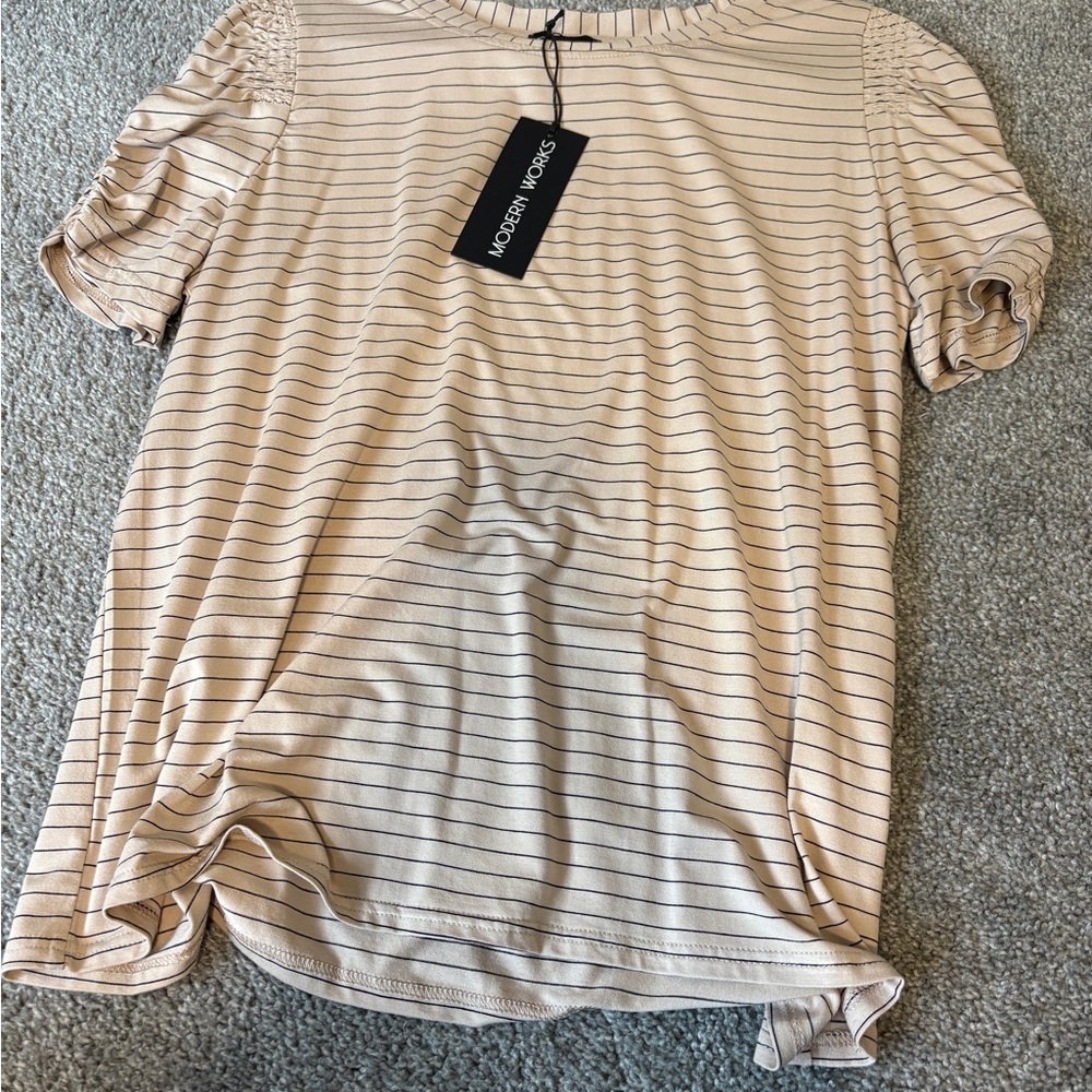 Women's Tan Striped Top